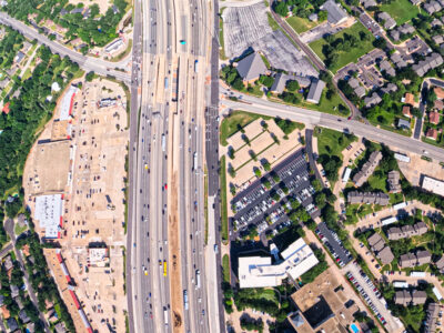 SH 121/183 at Bedford Rd. looking west