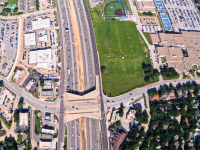 SH 121/183 at Brown Trail looking west