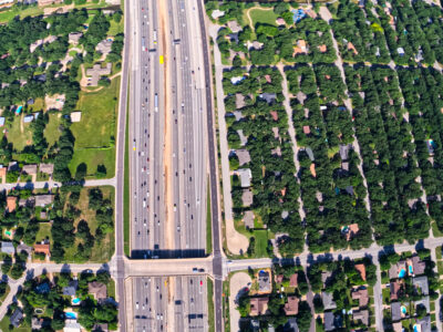 SH 121/183 at Hurstview Dr. looking west