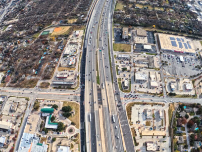 SH 121/183 at Precinct Line Rd. looking east