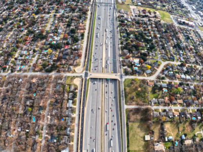 SH 121/183 at Hurstview Dr. looking east