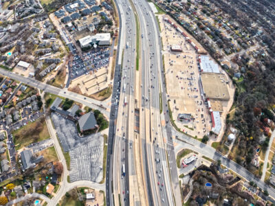 SH 121/183 at Bedford Rd. looking east