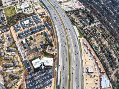 SH 121/183 between Bedford Rd. and Forest Ridge Dr. looking east