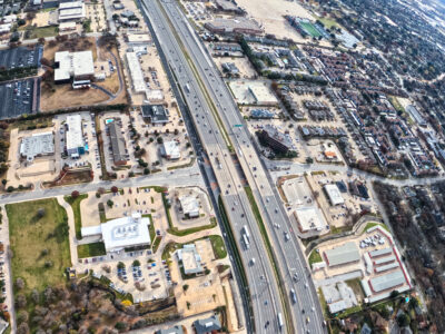 SH 121/183 at Forest Ridge Dr. looking east