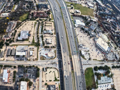 SH 121/183 at Central Dr. looking east