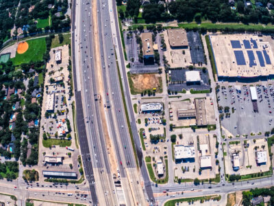 SH 121/183 at Precinct Line Rd. looking east