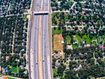SH 121/183 at Hurstview Dr. looking east