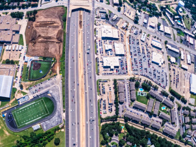 SH 121/183 between Norwood Dr. and Brown Trail looking east