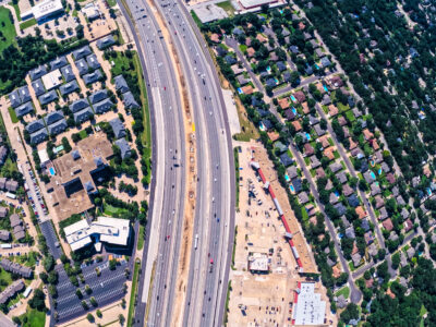 SH 121/183 between Bedford Rd. and Forest Ridge Dr. looking east