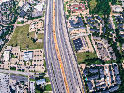 SH 121/183 between Westpark Way and Central Dr. looking west