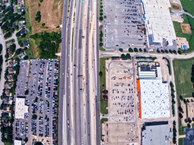 I-820 between Rufe Snow Dr. and Iron Horse Blvd. looking west