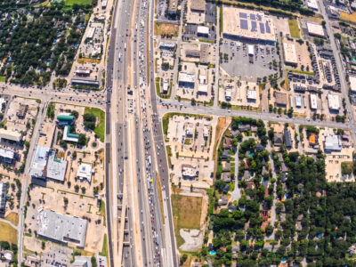 SH 121/183 at Precinct Line Rd. looking east
