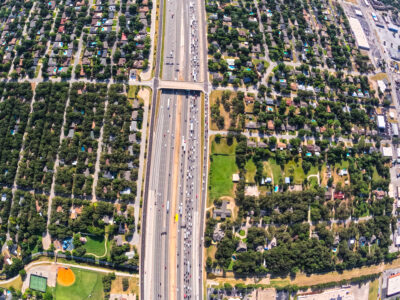 SH 121/183 at Hurstview Dr. looking east