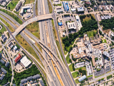 SH 121/183 at the SH 121/183 split looking east