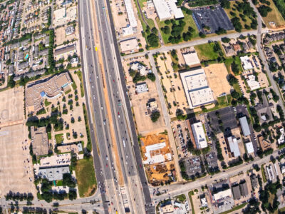 SH 121/183 between Central Dr. and Forest Ridge Dr. looking west