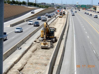 work on I-820 between Rufe Snow and Iron Horse Blvd. looking west