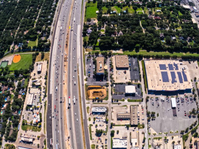 SH 121/183 between Precinct Line Rd. and Hurstview Dr. looking east