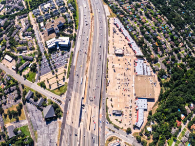 SH 121/183 at Bedford Rd. looking east