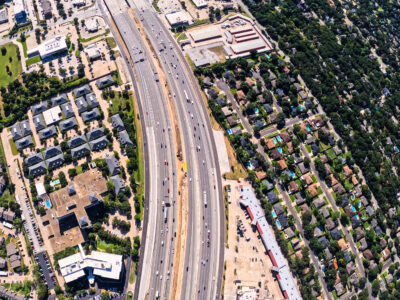 SH 121/183 between Bedford Rd. and Forest Ridge Dr. looking east 