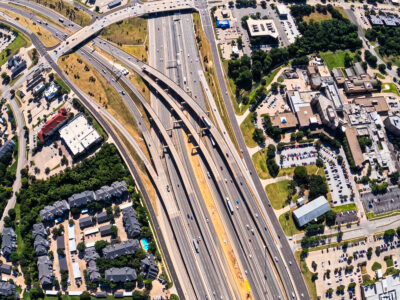 SH 121/183 at the SH 121/183 split looking east