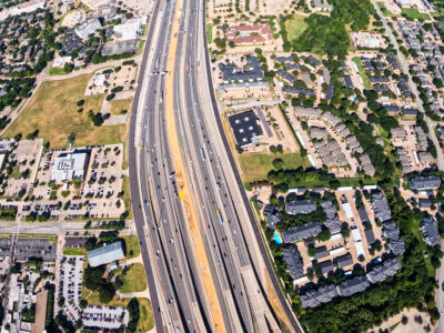  SH 121/183 between the SH 121/183 split and Central Dr. looking west