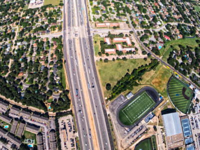 SH 121/183 at Norwood Dr. looking west