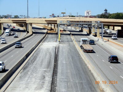 SH 121/183 split looking west