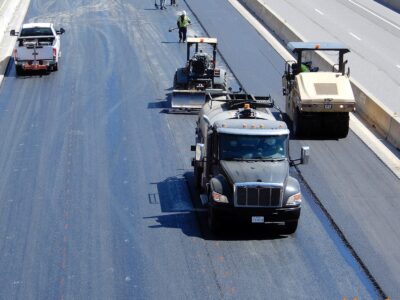  paving on SH 121/183 at Brown Trail