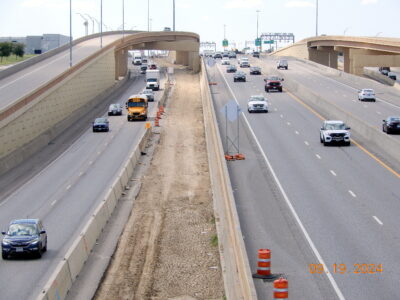 work on I-820 between Haltom Rd. and Beach St. 