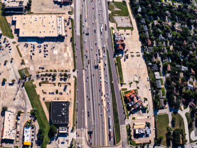 I-820 between Rufe Snow Dr. and Holiday Ln. looking east
