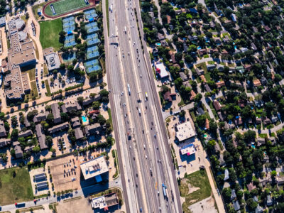 I-820 between Rufe Snow Dr. and Holiday Ln. looking east