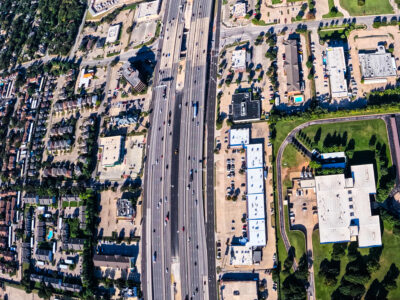 SH 121/183 between Central Dr. and Forest Ridge Dr. looking west 