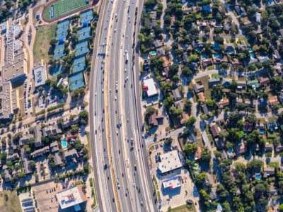 I-820 between Rufe Snow Dr. and Holiday Ln. looking east