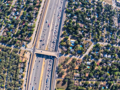 SH 121/183 at Hurstview Dr. looking east