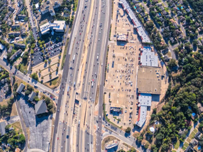 SH 121/183 at Bedford Rd. looking east 