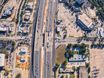 SH 121/183 at Central Dr. looking east