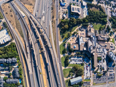 SH 121/183 at the SH 121/183 split looking east