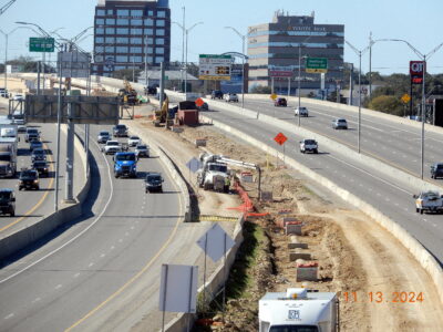work on SH 121/183 between Hurstview Dr. and Precinct Line Rd. looking west 