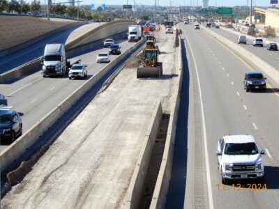work on I-820 between Rufe Snow Dr. and Iron Horse Blvd. looking west