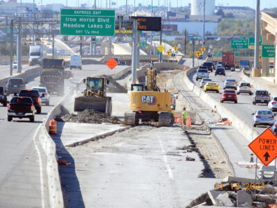 work on I-820 between Rufes Snow Dr. and Iron Horse Blvd. looking west