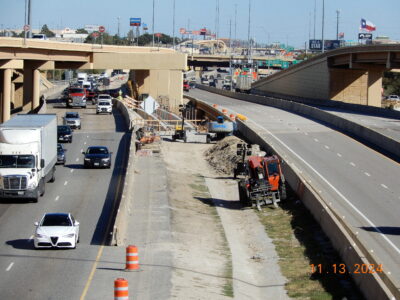 work on I-820 between Denton Hwy. 377 and Iron Horse Blvd. looking east