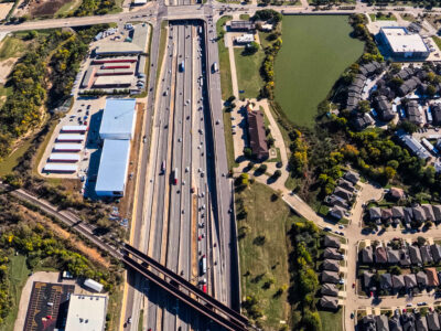 I-820 between Haltom Rd. and Denton Hwy. 377 looking east
