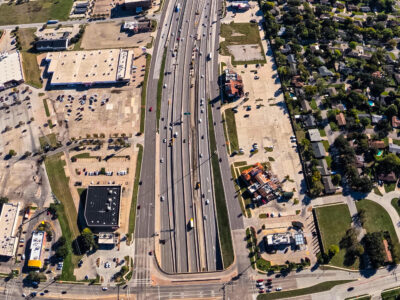 I-820 between Rufe Snow Dr. and Holiday Ln. looking east