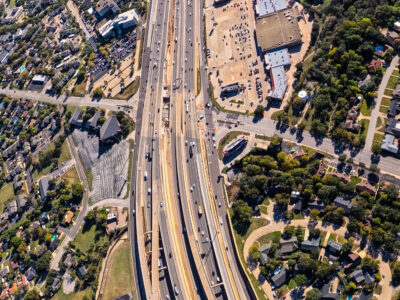 SH 121/183 at Bedford Rd. looking east