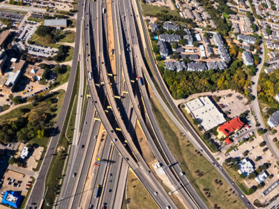 SH 121/183 between the SH 121/183 split and Central Dr. looking west