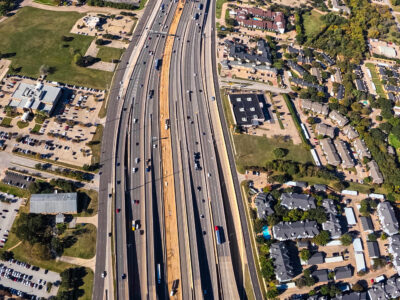 SH 121/183 between the SH 121/183 split and Central Dr. looking west