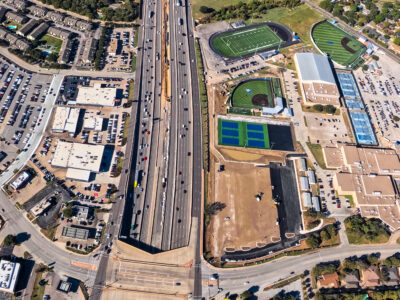 SH 121/183 just west of Brown Trail looking west