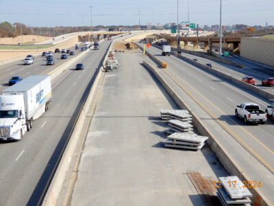 work on SH 121/183 between Brown Trail and Bedford Rd. 