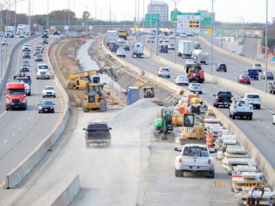 work on SH 121/183 between Brown Trail and Norwood Dr. 