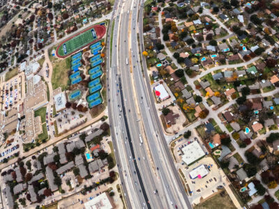 I-820 between Rufe Snow Dr. and Holiday Ln. looking east
